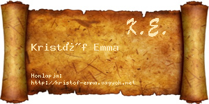 Kristóf Emma névjegykártya